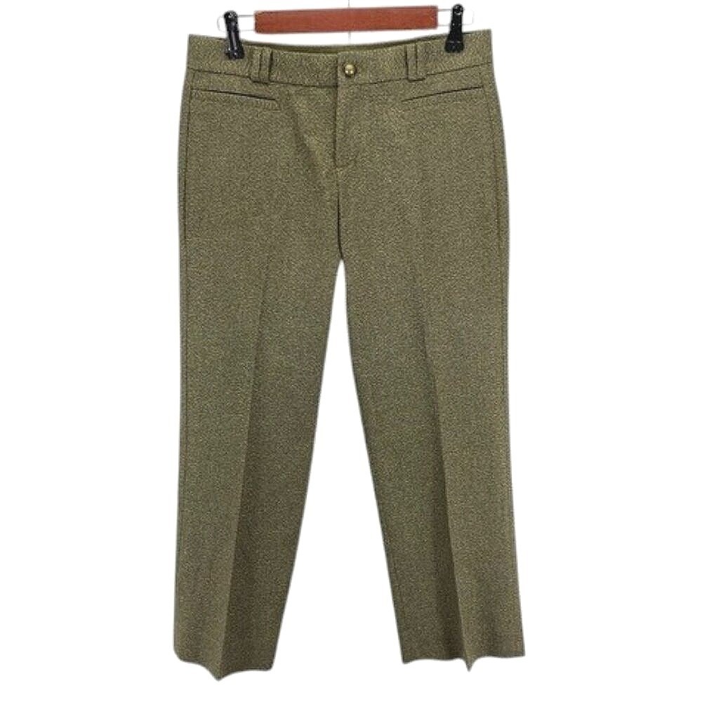 Banana Republic Logan Pants Women's 0 Olive Green Metallic Straight Dress Ankle